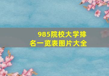 985院校大学排名一览表图片大全