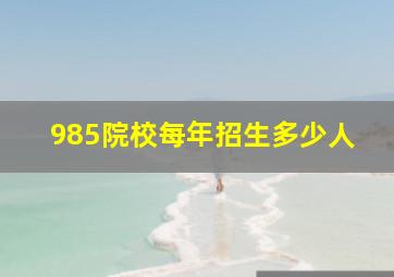 985院校每年招生多少人