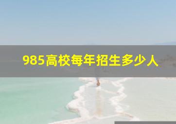 985高校每年招生多少人