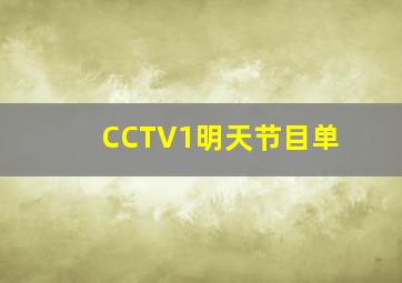 CCTV1明天节目单