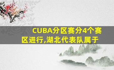 CUBA分区赛分4个赛区进行,湖北代表队属于