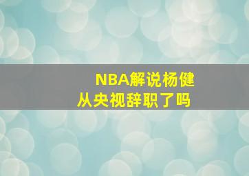 NBA解说杨健从央视辞职了吗