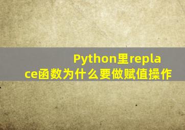 Python里replace函数为什么要做赋值操作