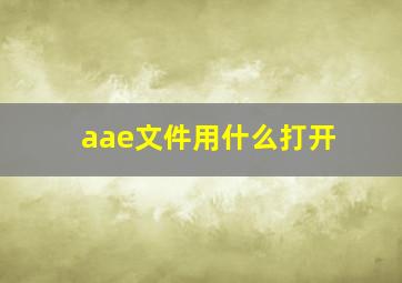 aae文件用什么打开