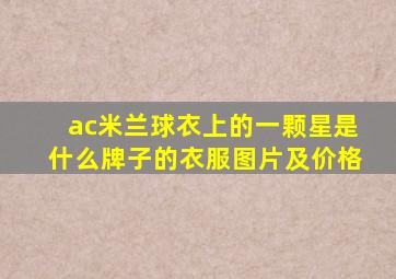 ac米兰球衣上的一颗星是什么牌子的衣服图片及价格