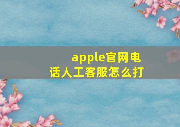 apple官网电话人工客服怎么打