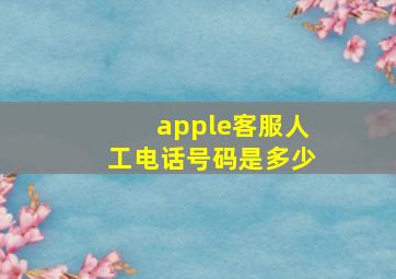 apple客服人工电话号码是多少