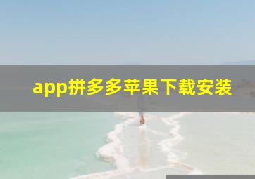 app拼多多苹果下载安装