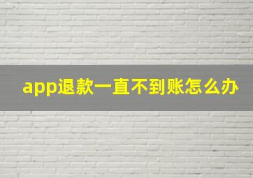 app退款一直不到账怎么办