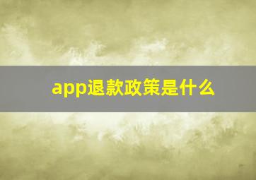 app退款政策是什么