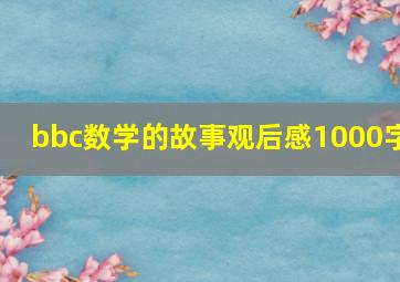 bbc数学的故事观后感1000字