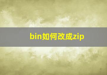 bin如何改成zip