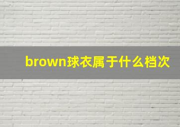 brown球衣属于什么档次