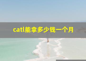 catl能拿多少钱一个月