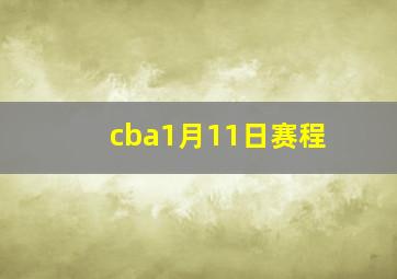 cba1月11日赛程