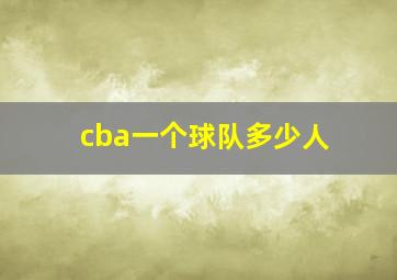 cba一个球队多少人