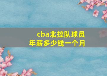 cba北控队球员年薪多少钱一个月