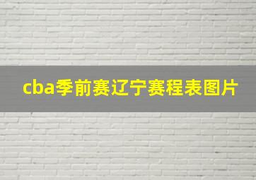 cba季前赛辽宁赛程表图片