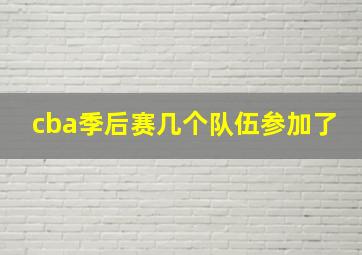 cba季后赛几个队伍参加了