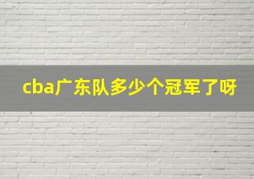 cba广东队多少个冠军了呀