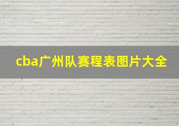 cba广州队赛程表图片大全