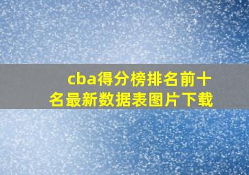 cba得分榜排名前十名最新数据表图片下载