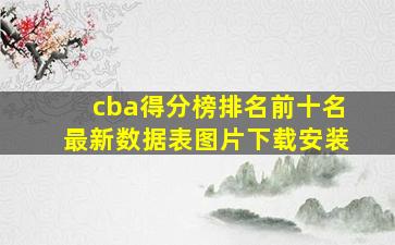 cba得分榜排名前十名最新数据表图片下载安装