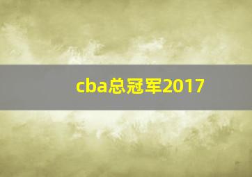 cba总冠军2017