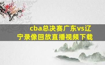 cba总决赛广东vs辽宁录像回放直播视频下载