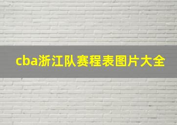 cba浙江队赛程表图片大全