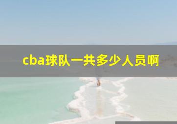 cba球队一共多少人员啊