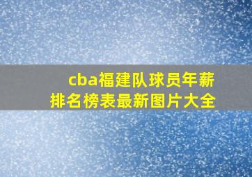 cba福建队球员年薪排名榜表最新图片大全