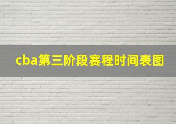 cba第三阶段赛程时间表图