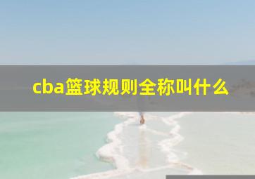 cba篮球规则全称叫什么