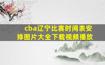 cba辽宁比赛时间表安排图片大全下载视频播放