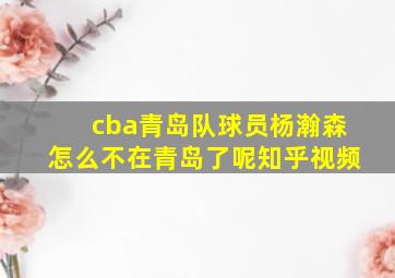 cba青岛队球员杨瀚森怎么不在青岛了呢知乎视频