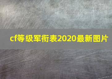 cf等级军衔表2020最新图片