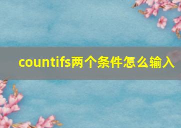 countifs两个条件怎么输入