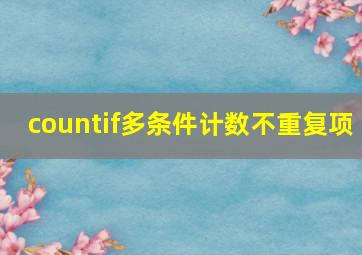 countif多条件计数不重复项