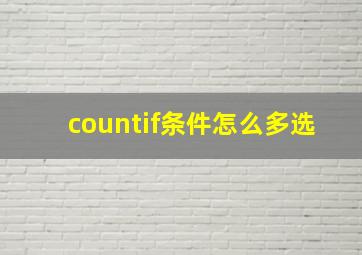 countif条件怎么多选