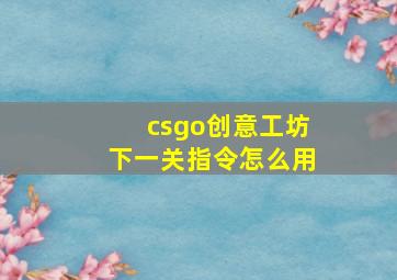 csgo创意工坊下一关指令怎么用