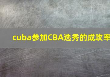 cuba参加CBA选秀的成攻率