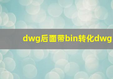 dwg后面带bin转化dwg