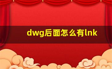 dwg后面怎么有lnk