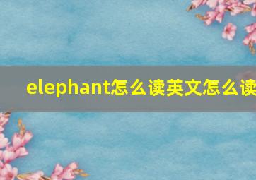 elephant怎么读英文怎么读