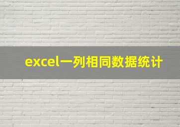 excel一列相同数据统计