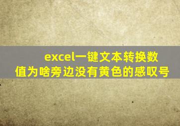 excel一键文本转换数值为啥旁边没有黄色的感叹号