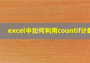 excel中如何利用countif计数