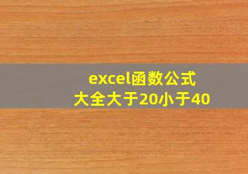 excel函数公式大全大于20小于40