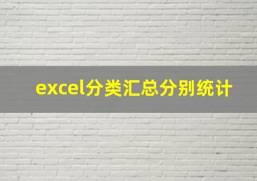 excel分类汇总分别统计